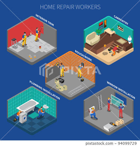 Home Repair Worker People Composition Set Home Repair Worker People Composition Set 94099729