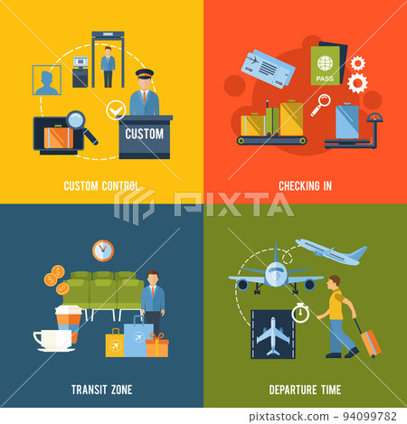 Airport Icons Flat 94099782