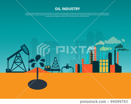Oil Industry Flat Background 94099783