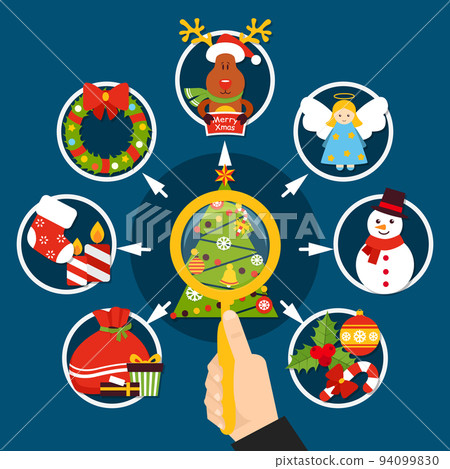 Christmas Decorations Flat Composition Christmas Decorations Flat Composition 94099830