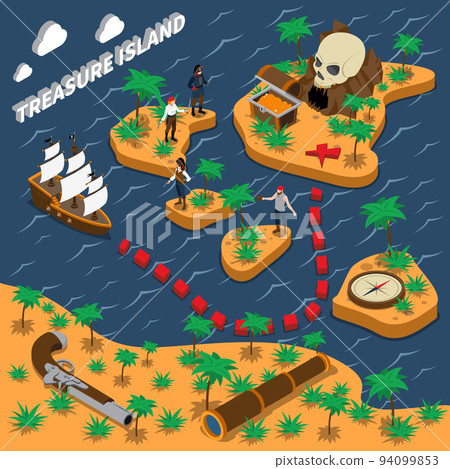 Treasure Island Isometric Composition 94099853