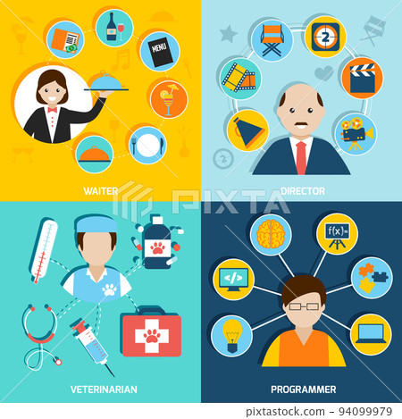 Professions flat set Professions flat set 94099979