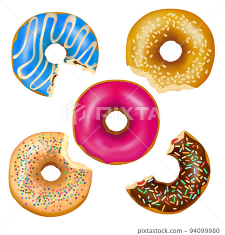 Realistic Eaten Donuts Set Realistic Eaten Donuts Set 94099980