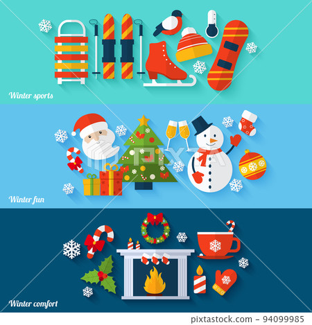 Winter banners set 94099985