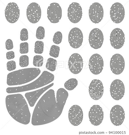 Prints Of Fingers And Palm Set Prints Of Fingers And Palm Set 94100015