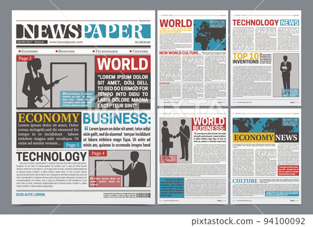 Newspaper Online Template Realistic Poster 94100092