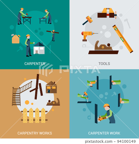 Carpentry Icons Set Carpentry Icons Set 94100149