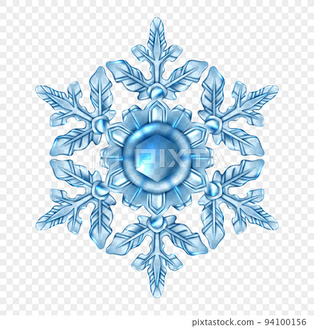 Realistic Snowflake Transparent Composition 94100156