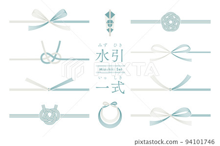 簡單的水引套裝材料_淺藍色 94101746