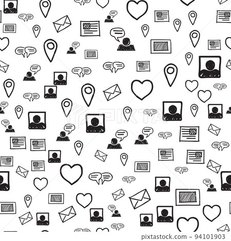 Smart Phone Love SMS and Communications Seamless Pattern 94101903