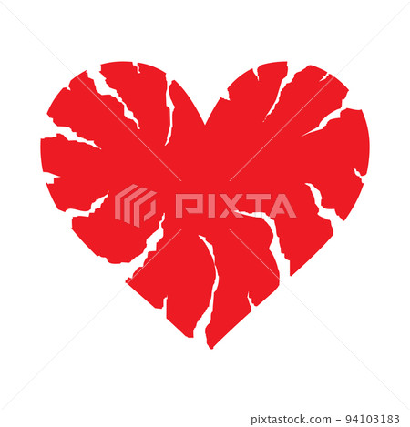 Cracked Heart Icon with Cracks 94103183