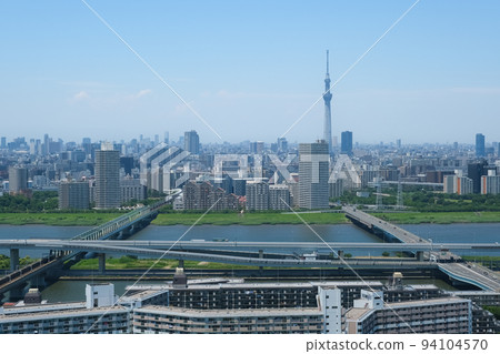 Edogawa Ward, Tokyo Cityscape of Tokyo seen from Tower Hall Funabori Observatory Edogawa Ward, Tokyo Cityscape of Tokyo seen from Tower Hall Funabori Observatory 94104570