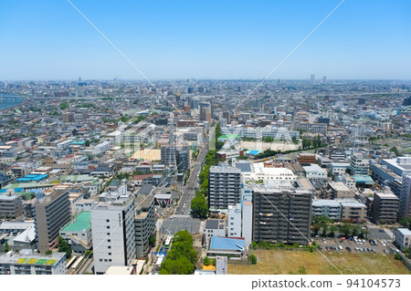 Edogawa Ward, Tokyo Cityscape on the north side seen from Tower Hall Funabori Observatory 94104573