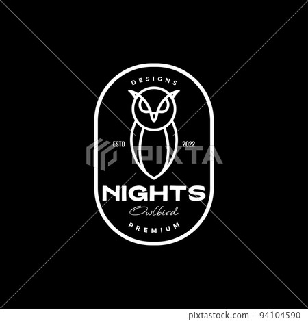 line owl geometric badge logo design line owl geometric badge logo design 94104590