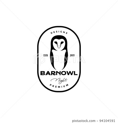 barn owl badge vintage logo design 94104591