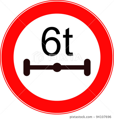 The sign limiting the load on the axle. The sign limiting the load on the axle. 94107696
