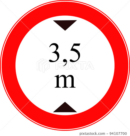 A road forbidding sign. Height restriction sign. A road forbidding sign. Height restriction sign. 94107700