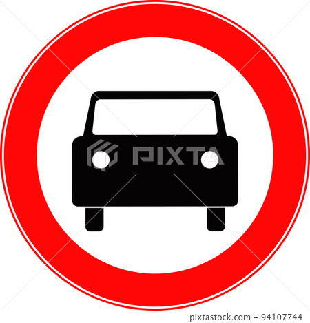 The movement of motor vehicles is prohibited. Vector image. The movement of motor vehicles is prohibited. Vector image. 94107744