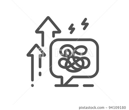 Stress grows line icon. Anxiety depression chat sign. Mental health symbol. Quality design element. Linear style stress grows icon. Editable stroke. Vector Stress grows line icon. Anxiety depression chat sign. Mental health symbol. Quality design element. Linear style stress grows icon. Editable stroke. Vector 94109180