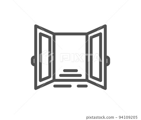 Open door line icon. Entrance doorway sign. Building exit symbol. Quality design element. Linear style open door icon. Editable stroke. Vector Open door line icon. Entrance doorway sign. Building exit symbol. Quality design element. Linear style open door icon. Editable stroke. Vector 94109205