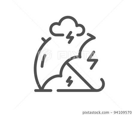 Stress protection line icon. Anxiety depression sign. Mental health symbol. Quality design element. Linear style stress protection icon. Editable stroke. Vector 94109570