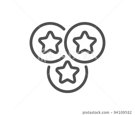 Stars line icon. Best ranking sign. Rating symbol. Quality design element. Linear style stars icon. Editable stroke. Vector 94109582