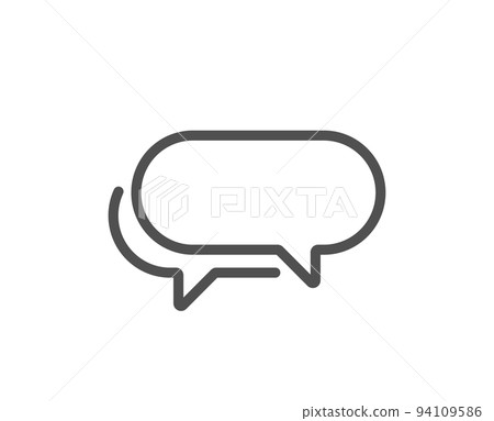 Messenger line icon. Speech bubble sign. Chat message symbol. Quality design element. Linear style messenger icon. Editable stroke. Vector 94109586
