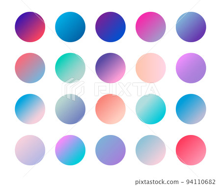 Set of vector gradients, modern combinations of colors and shades. Color gradient palette in the form of circles. Set of vector gradients, modern combinations of colors and shades. Color gradient palette in the form of circles. 94110682