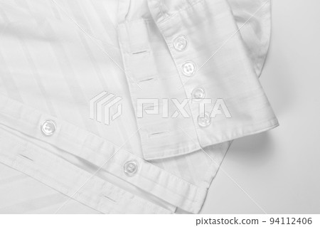 sleeve white shirt with buttons closeup 94112406