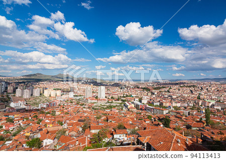 A view from the walls of Ankara Castle, which stands on a hill in the old town of Ankara, the capital of Turkey A view from the walls of Ankara Castle, which stands on a hill in the old town of Ankara, the capital of Turkey 94113413