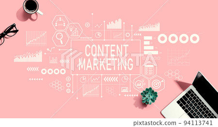 Content marketing theme with laptop computer 94113741