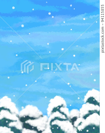 雪域森林背景插圖素材（兒童風格） 94115855