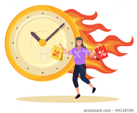Hot Sale Shopper with Shopping Bags and Clock Hot Sale Shopper with Shopping Bags and Clock 94116590