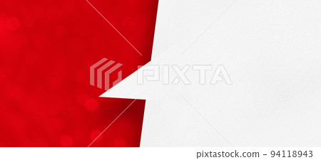 christmas white paper speech bubble on red bokeh background 94118943