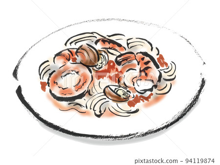 海鮮麵食手繪插畫 94119874