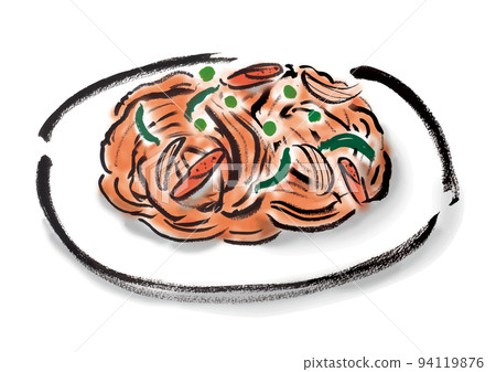 Hand drawn illustration of napolitan spaghetti 94119876