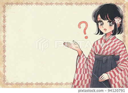 Schoolgirls wearing hakama kimonos from the Meiji era to the Taisho era Schoolgirls wearing hakama kimonos from the Meiji era to the Taisho era 94120791