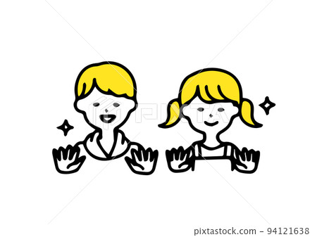 兒童洗手的簡單圖標 94121638