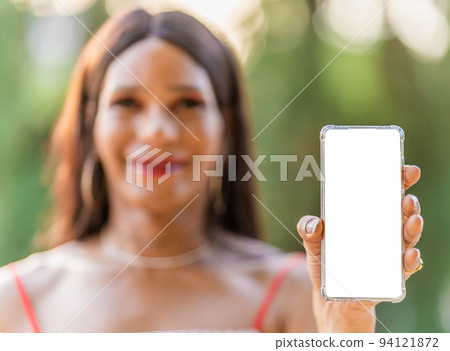 Focus on the screen of a mobile in a hand Focus on the screen of a mobile in a hand 94121872