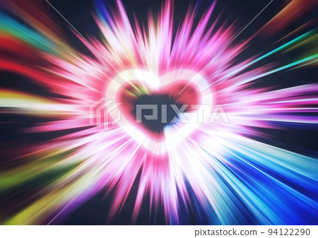 Illustration of an exploding colorful light heart Illustration of an exploding colorful light heart 94122290