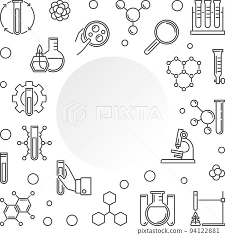 Chemistry vector illustration with outline round frame 94122881