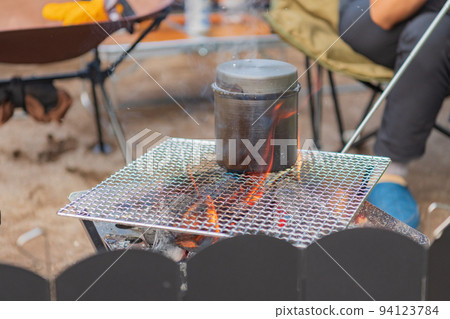 Camping equipment Bonfire Cooking image material 94123784