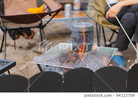 Camping equipment Bonfire Cooking image material 94123789