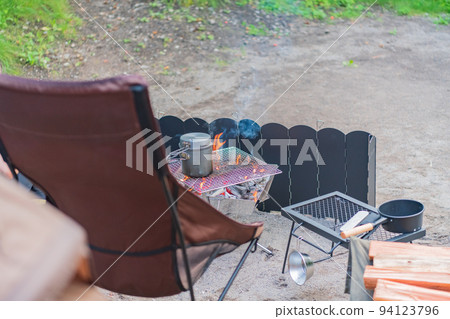 Camping equipment Bonfire Cooking image material 94123796