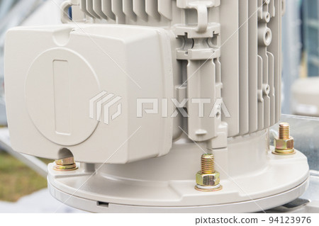 Gray electrical box used for wiring connections and part of electric engine 94123976