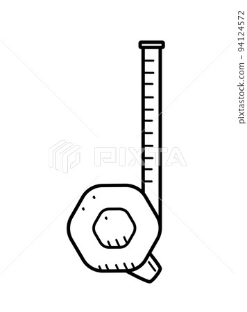 Construction doodle tape measure, vector measuring tape, isolate on white. Construction doodle tape measure, vector measuring tape, isolate on white. 94124572
