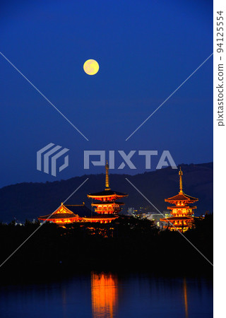《奈良縣》世界文化遺產藥師寺夜景/ 《奈良縣》世界文化遺產藥師寺夜景/ 94125554