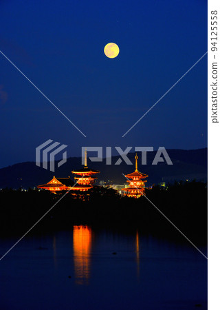 《奈良縣》世界文化遺產藥師寺夜景/ 《奈良縣》世界文化遺產藥師寺夜景/ 94125558