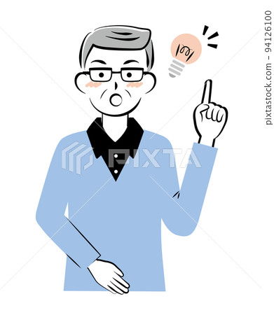 Elderly man in plain clothes flashes 3c - Stock Illustration [94126100 ...