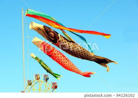Carp streamer swimming in the blue sky 94126102